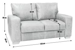 Habitat Eton Leather 2 Seater Sofa - Tan -Habitat 3574478 R E001