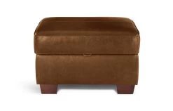 Habitat Salisbury Leather Storage Footstool - Tan