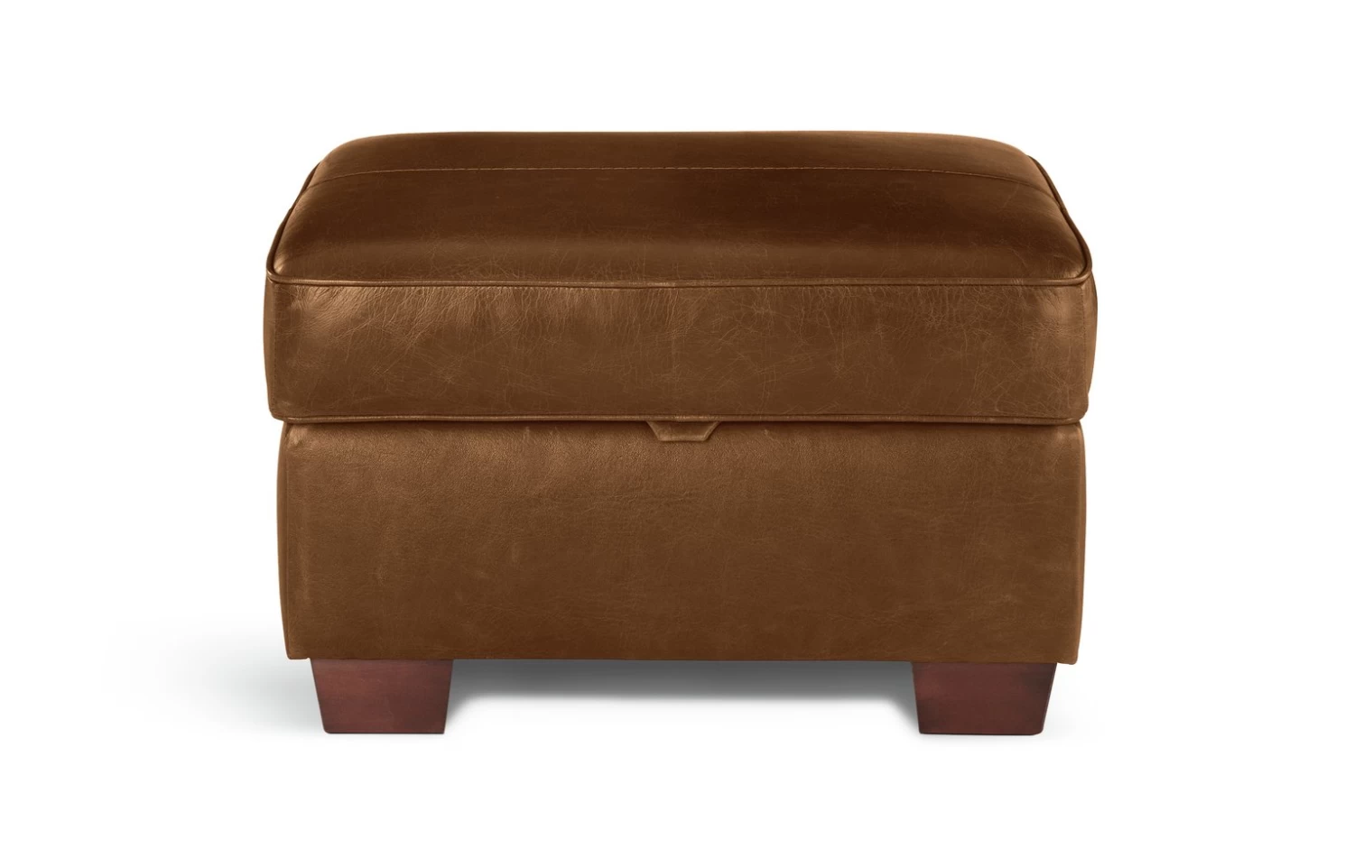 Habitat Salisbury Leather Storage Footstool - Tan 3 Habitat Salisbury Leather Storage Footstool - Tan