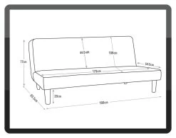 Habitat Patsy 2 Seater Clic Clac Sofa Bed - Charcoal -Habitat 3578704 R Z020A