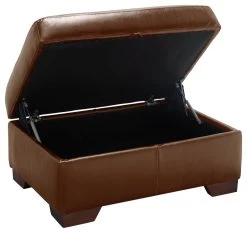 Habitat Eton Leather Storage Ottoman Footstool - Tan 9 Habitat Eton Leather Storage Ottoman Footstool - Tan -Habitat 3594630 R Z003A