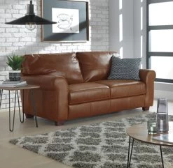 Habitat Salisbury Leather 3 Seater Sofa - Tan -Habitat 3596449 R Z001C