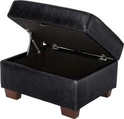Habitat Salisbury Leather Storage Footstool - Black 11 Habitat Salisbury Leather Storage Footstool - Black -Habitat 3654666 R Z003A