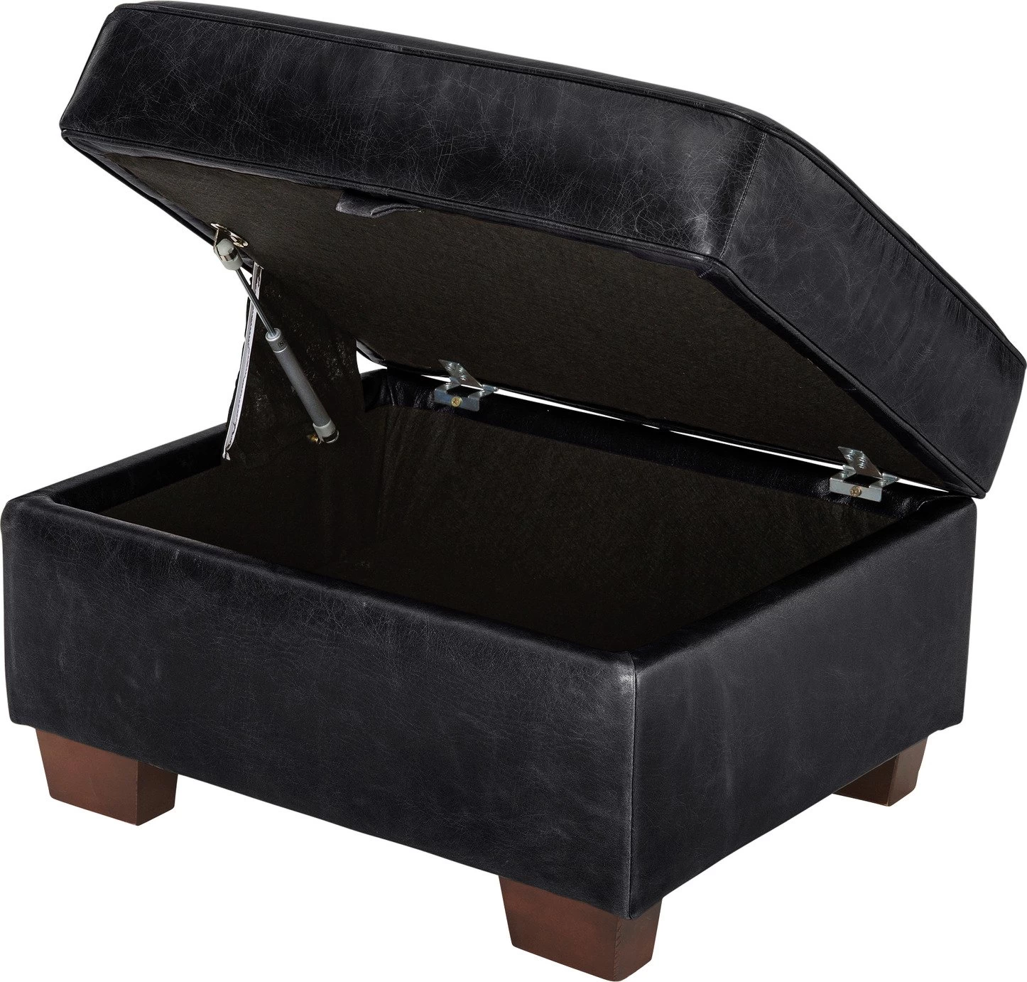 Habitat Salisbury Leather Storage Footstool - Black 7 Habitat Salisbury Leather Storage Footstool - Black - Image 5