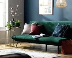 Habitat Matteo 2 Seater Velvet Sofa Bed - Green -Habitat 4090487 R Z002C