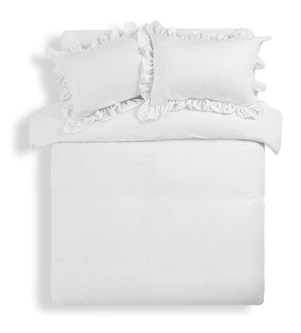 Habitat Cotton 180TC Leaf Matelasse White Bedding - Double 5 Habitat Cotton 180TC Leaf Matelasse White Bedding - Double - Image 3