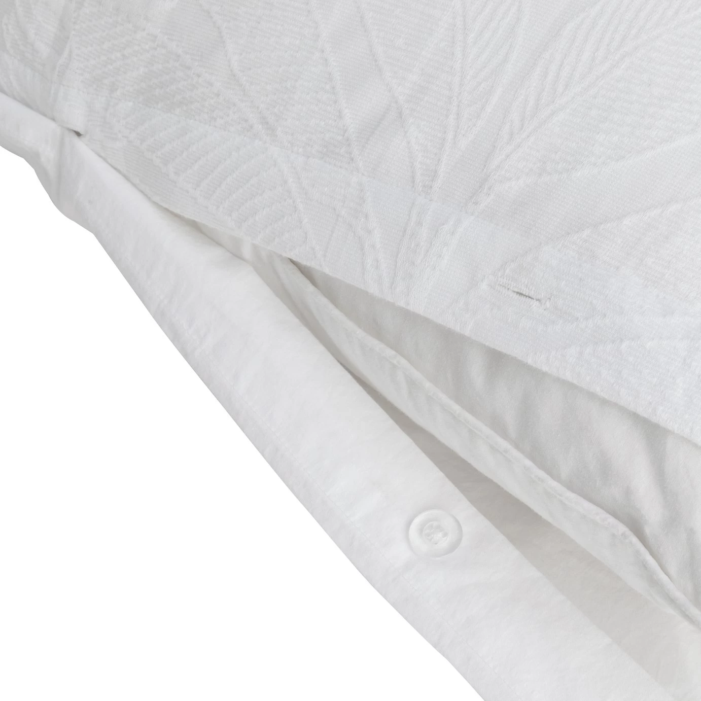 Habitat Cotton 180TC Leaf Matelasse White Bedding - Double 7 Habitat Cotton 180TC Leaf Matelasse White Bedding - Double - Image 5