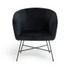 Habitat Jax Velvet Accent Chair - Black 2 Habitat Jax Velvet Accent Chair - Black -Habitat 4335135 R Z001A