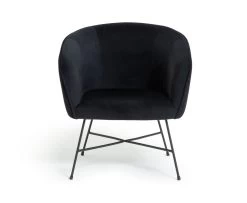 Habitat Jax Velvet Accent Chair - Black