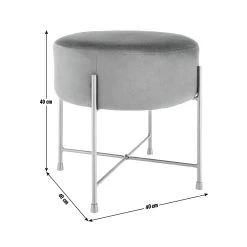 Habitat Jax Velvet Footstool - Navy 8 Habitat Jax Velvet Footstool - Navy -Habitat 4350983 R E001