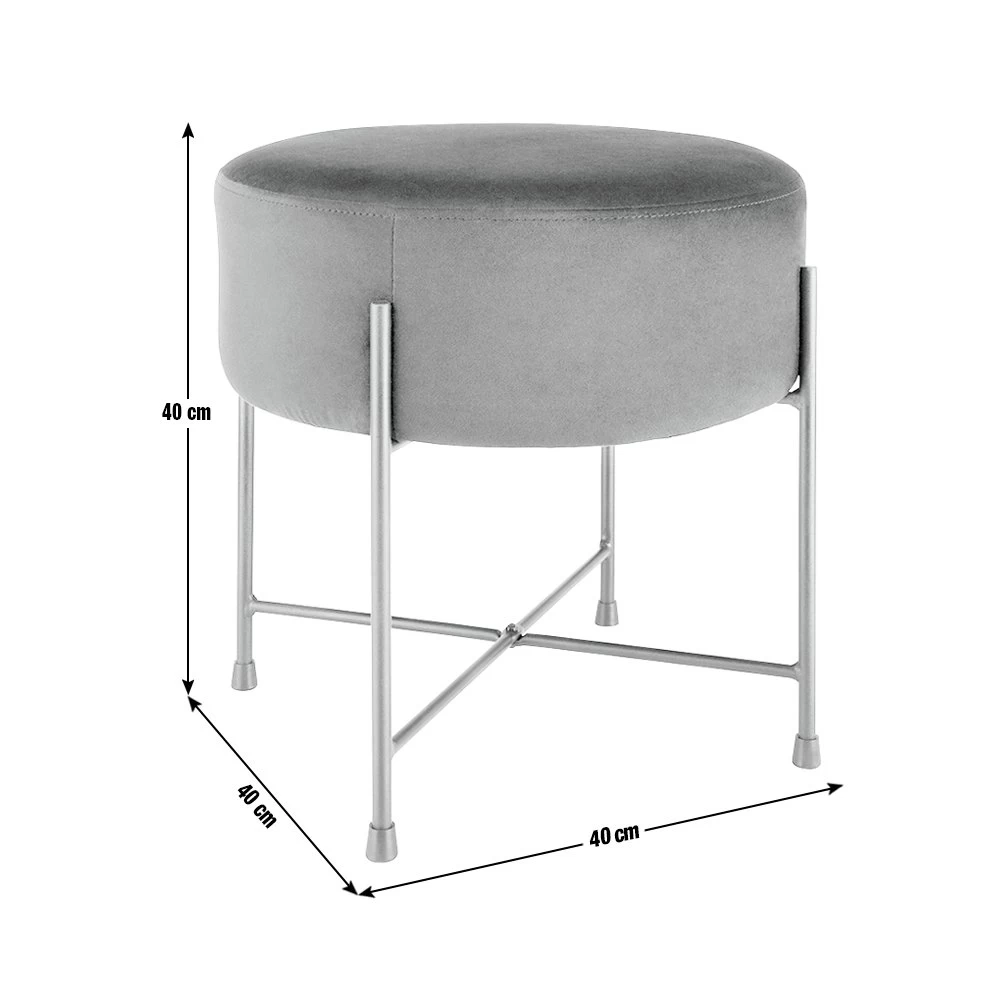 Habitat Jax Velvet Footstool - Navy 5 Habitat Jax Velvet Footstool - Navy - Image 3