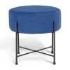 Habitat Jax Velvet Footstool - Navy 2 Habitat Jax Velvet Footstool - Navy -Habitat 4350983 R Z001A