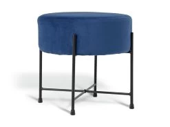 Habitat Jax Velvet Footstool - Navy 9 Habitat Jax Velvet Footstool - Navy -Habitat 4350983 R Z002A