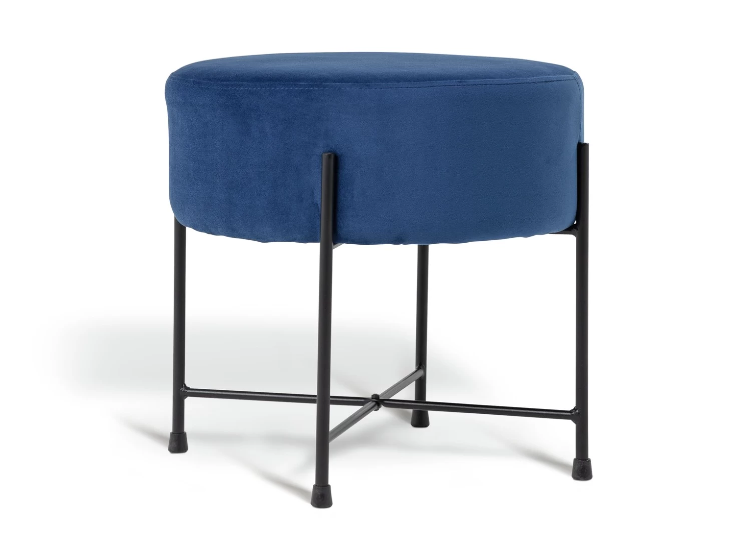 Habitat Jax Velvet Footstool - Navy 6 Habitat Jax Velvet Footstool - Navy - Image 4