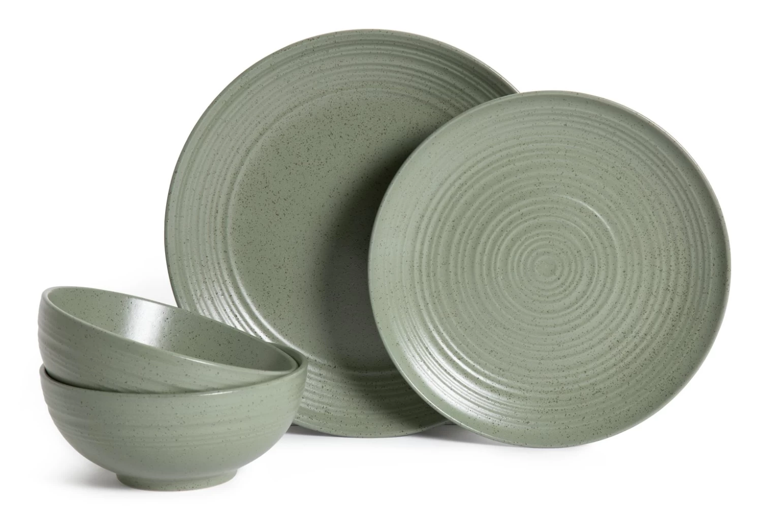 Habitat Textured Ripple 12 Piece Stoneware Dinner Set - Sage 3 Habitat Textured Ripple 12 Piece Stoneware Dinner Set - Sage
