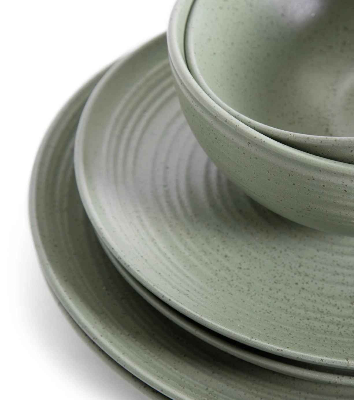 Habitat Textured Ripple 12 Piece Stoneware Dinner Set - Sage 9 Habitat Textured Ripple 12 Piece Stoneware Dinner Set - Sage - Image 7