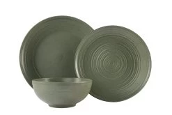 Habitat Textured Ripple 12 Piece Stoneware Dinner Set - Sage 17 Habitat Textured Ripple 12 Piece Stoneware Dinner Set - Sage -Habitat 4353492 R Z007A