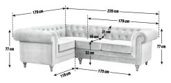 Habitat Chesterfield Right Hand Corner Sofa-Light Grey 14 Habitat Chesterfield Right Hand Corner Sofa-Light Grey -Habitat 4468916 R E001