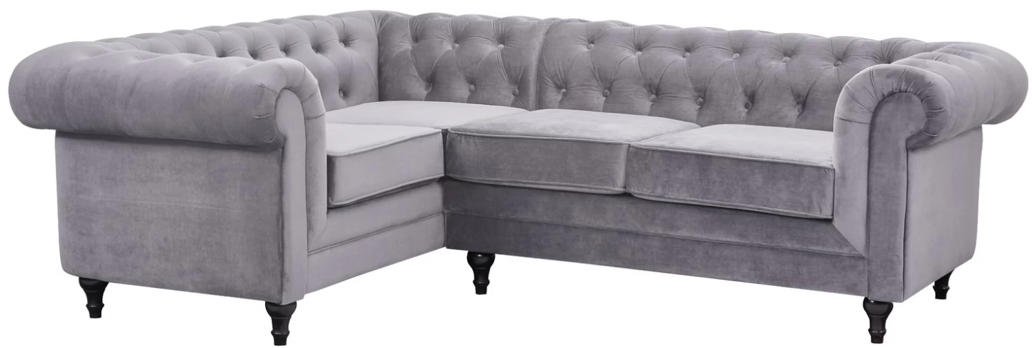 Habitat Chesterfield Right Hand Corner Sofa-Light Grey 3 Habitat Chesterfield Right Hand Corner Sofa-Light Grey