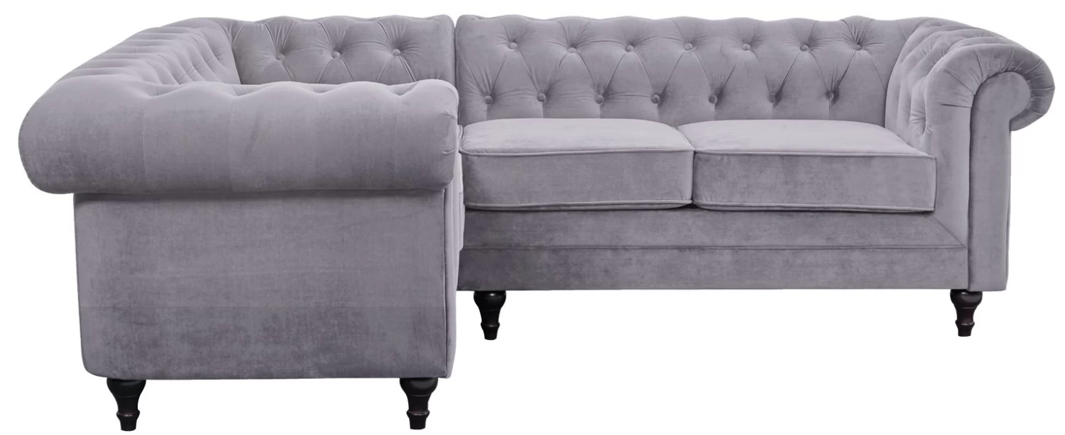 Habitat Chesterfield Right Hand Corner Sofa-Light Grey 8 Habitat Chesterfield Right Hand Corner Sofa-Light Grey - Image 6