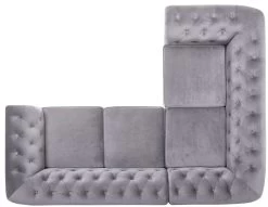 Habitat Chesterfield Right Hand Corner Sofa-Light Grey 19 Habitat Chesterfield Right Hand Corner Sofa-Light Grey -Habitat 4468916 R Z006A