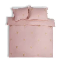 Habitat Embroidered Palm Pink Bedding Set - Single -Habitat 4529556 R Z002A