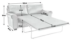 Habitat Salisbury 2 Seater Leather Sofa Bed - Tan -Habitat 4551081 R E001