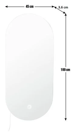 Habitat Large Vertical Backlight LED Mirror - White -Habitat 4564401 R E001