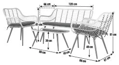 Habitat 4 Seater Bamboo Effect Garden Sofa Set -Habitat 4588827 R E001