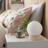 Habitat Ribbed Globe Table Lamp - White & Natural -Habitat 4588982 R Z001A