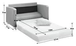 Habitat Lucy 2 Seater Fabric Sofa Bed - Grey -Habitat 4627001 R E001