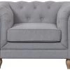 Habitat Chesterfield Fabric Armchair - Light Grey 2 Habitat Chesterfield Fabric Armchair - Light Grey -Habitat 4630531 R Z001A