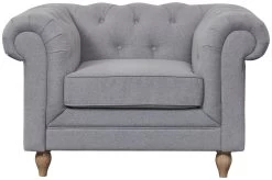 Habitat Chesterfield Fabric Armchair - Light Grey