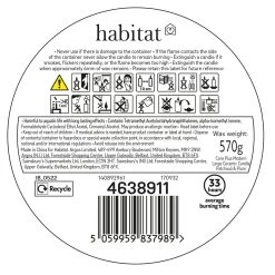 Habitat Large Ceramic Candle - Patchouli & Plum -Habitat 4638911 R Z011A