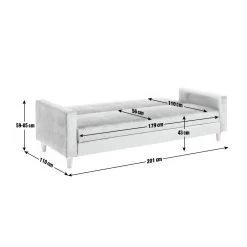 Habitat Brooks Clic Clac Fabric Sofa Bed - Grey -Habitat 4665537 R E001
