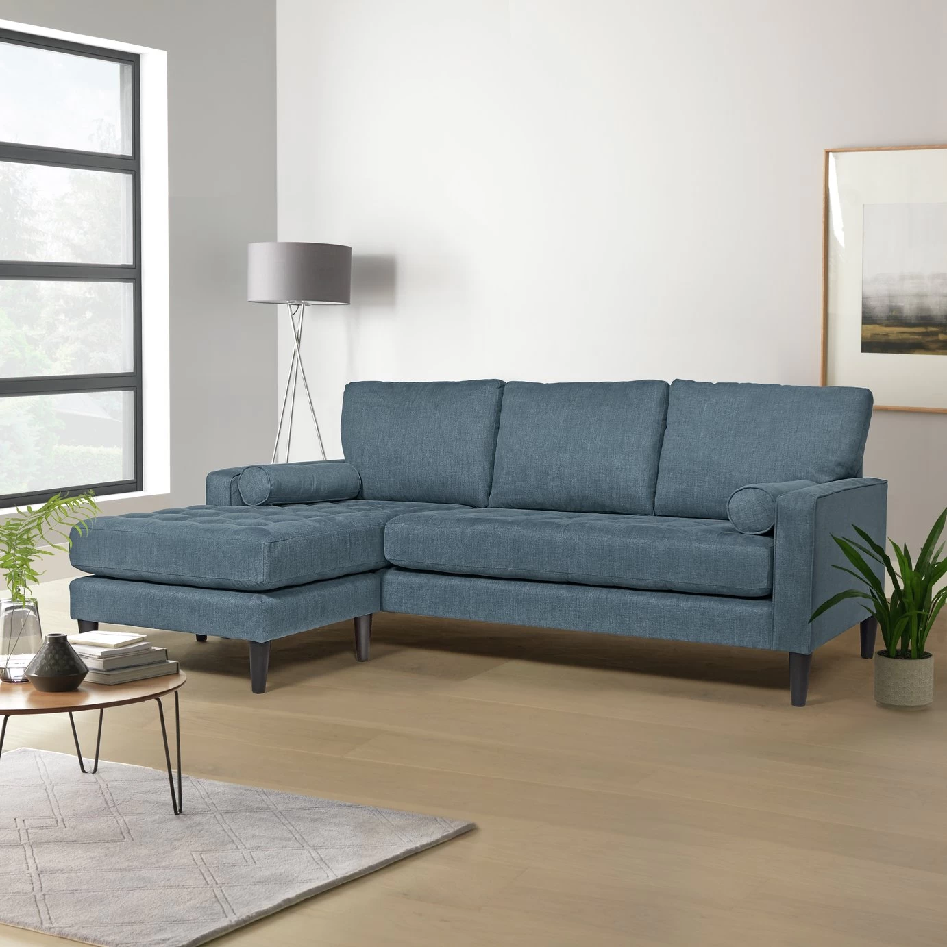 Habitat Hudson Fabric Corner Chaise Sofa - Linnet 5 Habitat Hudson Fabric Corner Chaise Sofa - Linnet - Image 3