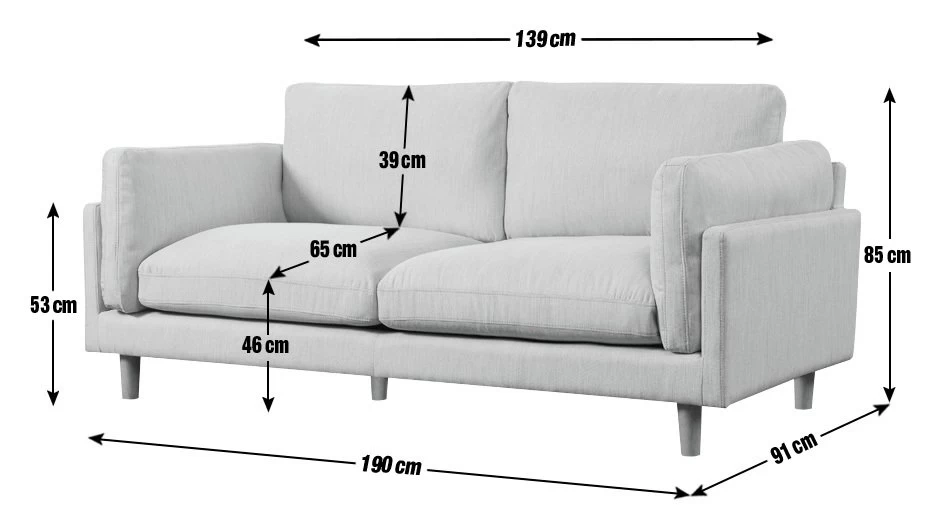 Habitat Habita Salome Fabric 3 Seater Sofa - Light Grey 6 Habitat Habita Salome Fabric 3 Seater Sofa - Light Grey - Image 4