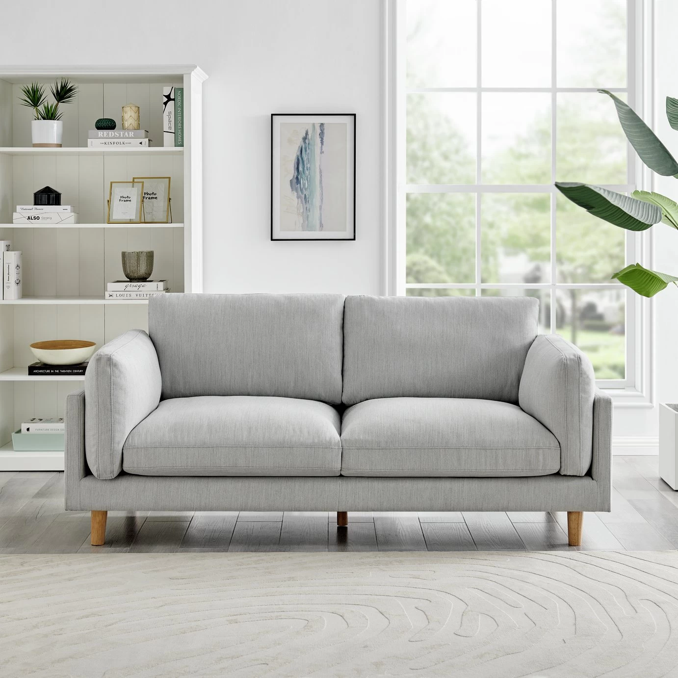 Habitat Habita Salome Fabric 3 Seater Sofa - Light Grey 4 Habitat Habita Salome Fabric 3 Seater Sofa - Light Grey - Image 2