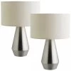 Habitat Maya Pair Of Touch Table Lamps - Silver & Cream -Habitat 4975894 R Z001A