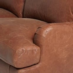 Habitat Livingston Leather 3 Seater Sofa - Tan -Habitat 5397213 R Z005A