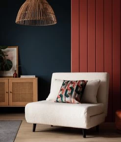 Habitat Roma Single Boucle Chairbed - Cream -Habitat 5644760 R Z004C