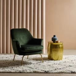 Habitat Celine Velvet Accent Chair - Green -Habitat 5828476 R Z001C