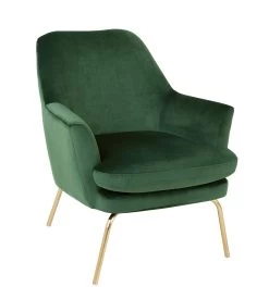 Habitat Celine Velvet Accent Chair - Green -Habitat 5828476 R Z004A