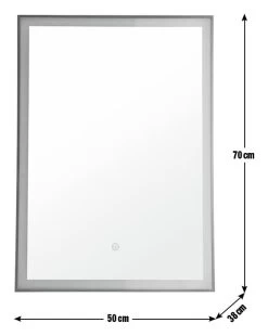Habitat Rectangle Backlight LED Mirror - Black -Habitat 6025601 R E001