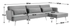 Habitat Andy Right Corner Fabric Clic Clac Sofa Bed - Grey -Habitat 6132941 R E001