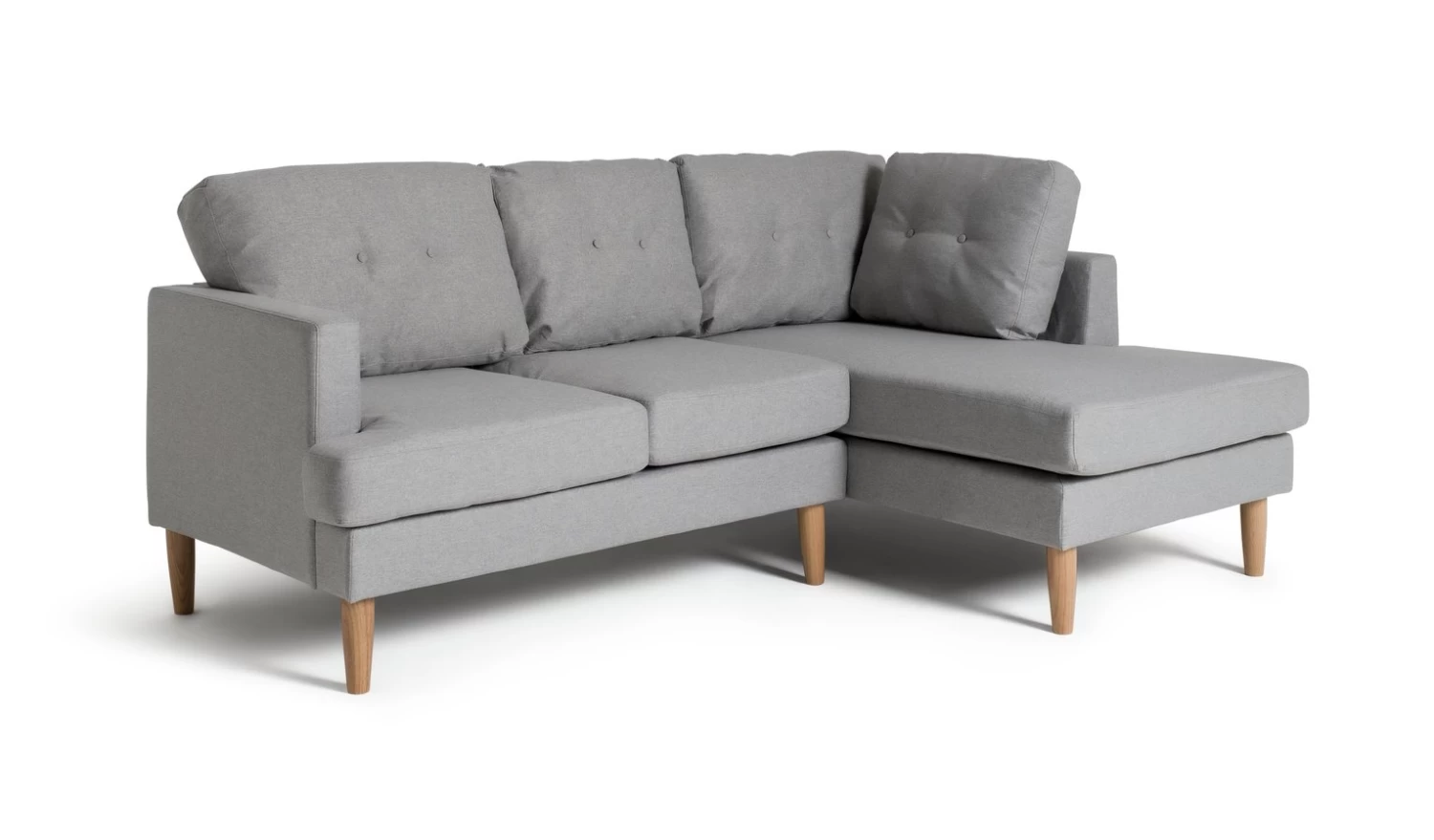 Habitat Joshua Fabric Corner Chaise Sofa - Light Grey 3 Habitat Joshua Fabric Corner Chaise Sofa - Light Grey