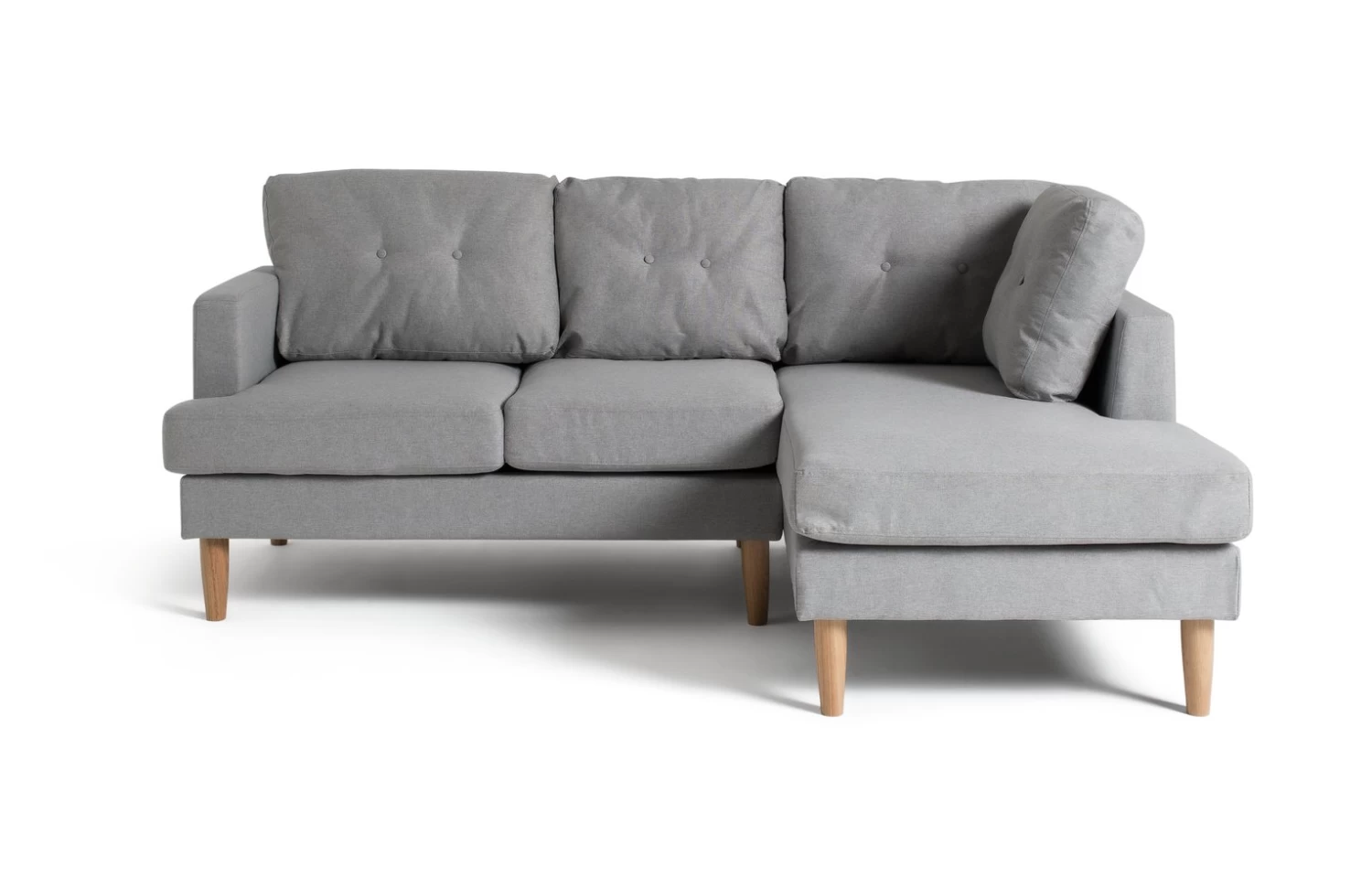 Habitat Joshua Fabric Corner Chaise Sofa - Light Grey 5 Habitat Joshua Fabric Corner Chaise Sofa - Light Grey - Image 3