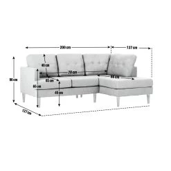 Habitat Joshua Fabric Corner Chaise Sofa - Light Grey 19 Habitat Joshua Fabric Corner Chaise Sofa - Light Grey -Habitat 6205737 R Z020A
