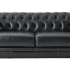 Habitat Chesterfield Leather 3 Seater Sofa - Black -Habitat 6227777 R Z001A