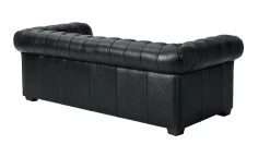 Habitat Chesterfield Leather 3 Seater Sofa - Black -Habitat 6227777 R Z002A